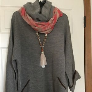 NWT Soft Surroundings Tan Taupe Knit Tunic Top XL